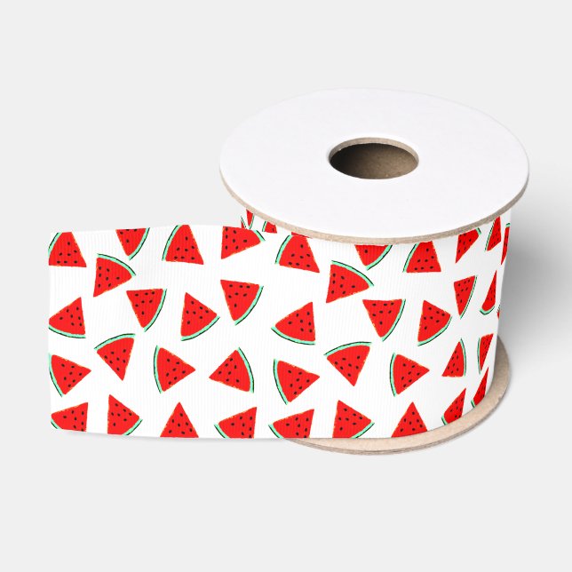 Watermelon Pattern Triangles Grosgrain Ribbon (Spool)