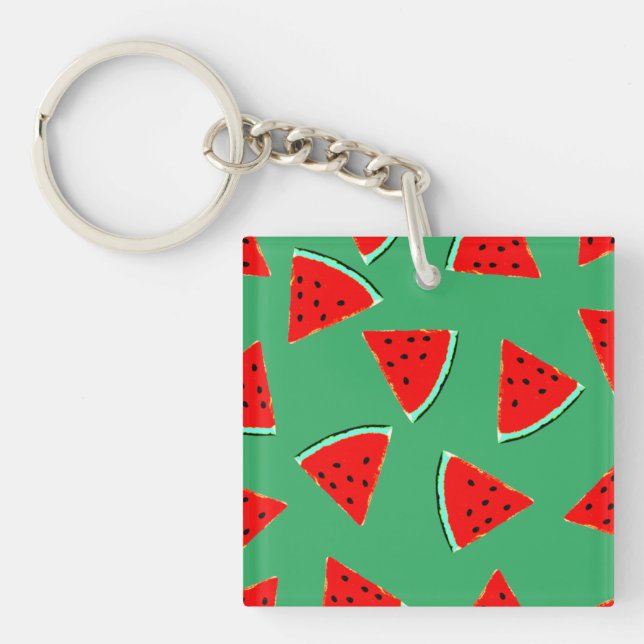 Watermelon Pattern Triangles Keychain (Front)