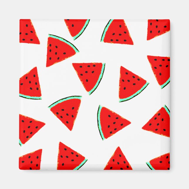 Watermelon Pattern Triangles Magnet (Front)