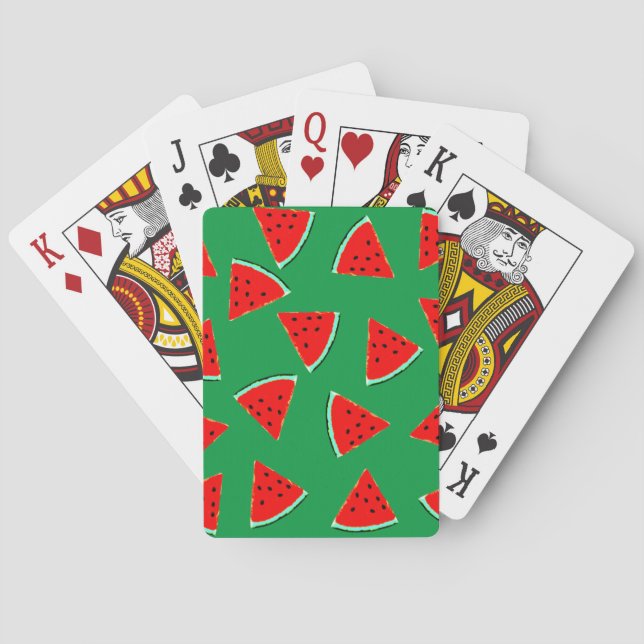 Watermelon Pattern Triangles Poker Cards (Back)