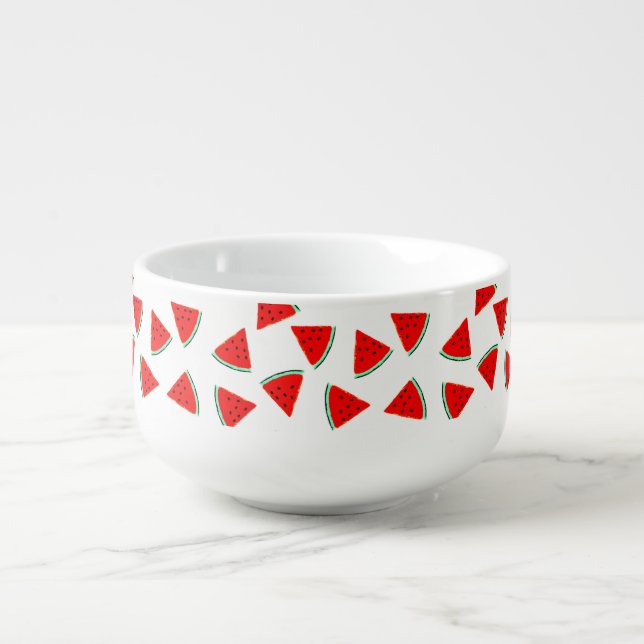 Watermelon Pattern Triangles Soup Mug (Front)