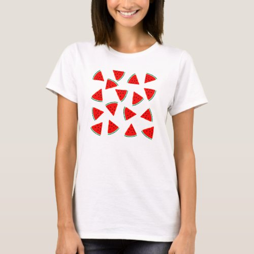 Watermelon Pattern Triangles T_Shirt