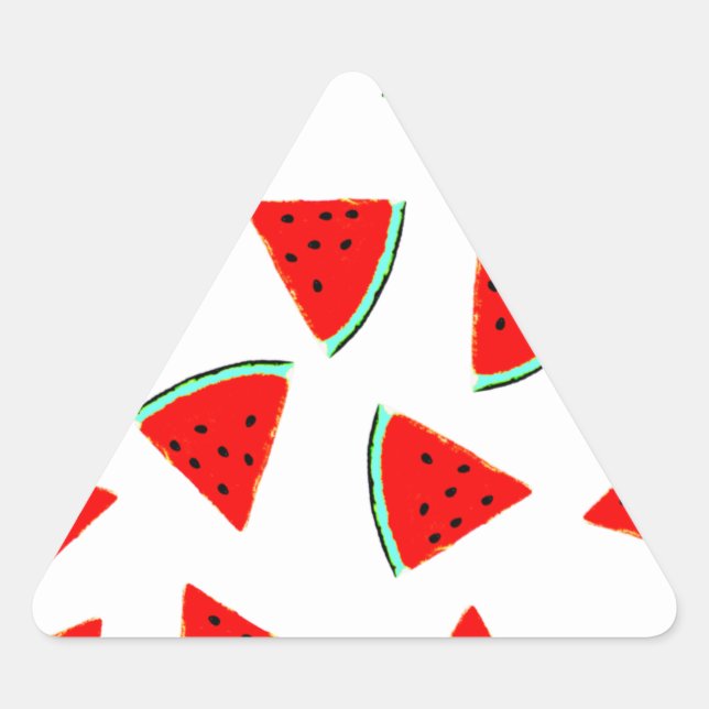 Watermelon Pattern Triangles Triangle Sticker (Front)