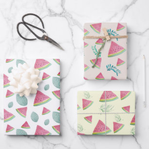 Watermelon Pattern Watercolor Hand-painted Wrapping Paper Sheets