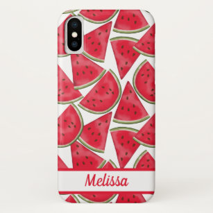 Watermelon pattern with custom name iPhone x case
