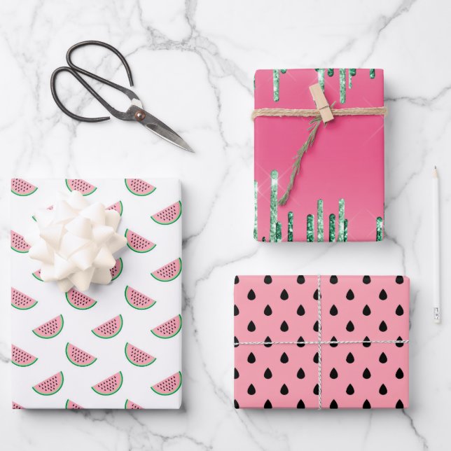 Watermelon Pattern  Wrapping Paper Sheets (Front)