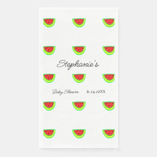 Watermelon Patterns Baby Shower Boys Girls Cute Paper Guest Towels