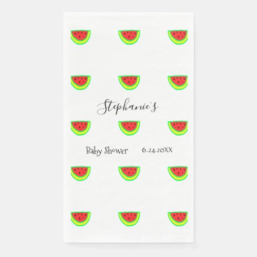 Watermelon Patterns Baby Shower Boys Girls Trendy Paper Guest Towels