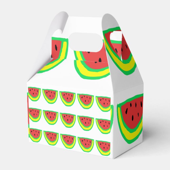 Watermelon Patterns Baby Showers Birthdays Cute Favor Boxes (Front Side)