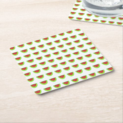 Watermelon Patterns Birthday Baby Showers Cute  Square Paper Coaster