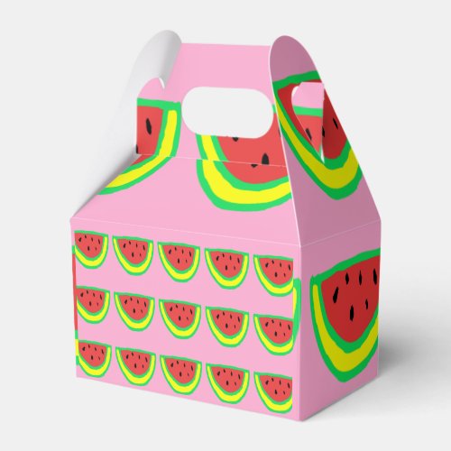 Watermelon Patterns Birthdays Baby Showers Pink Favor Boxes
