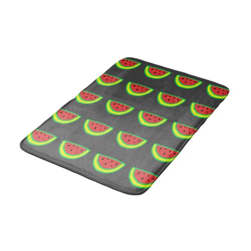  Watermelon Patterns Colorful Bright Custom Gray Bath Mat