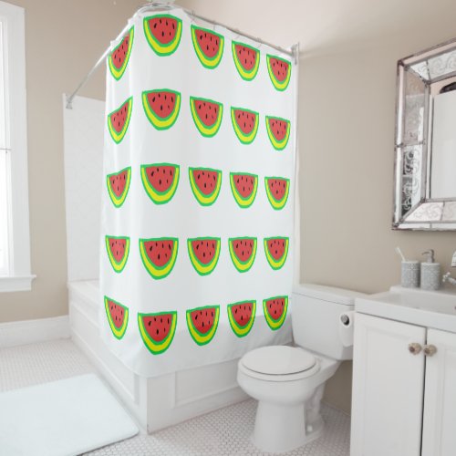  Watermelon Patterns Colorful Bright Custom White Shower Curtain