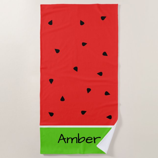 "Watermelon" Personalized Beach Towel (Front)