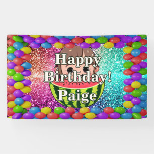 Watermelon Personalized character birthday banner