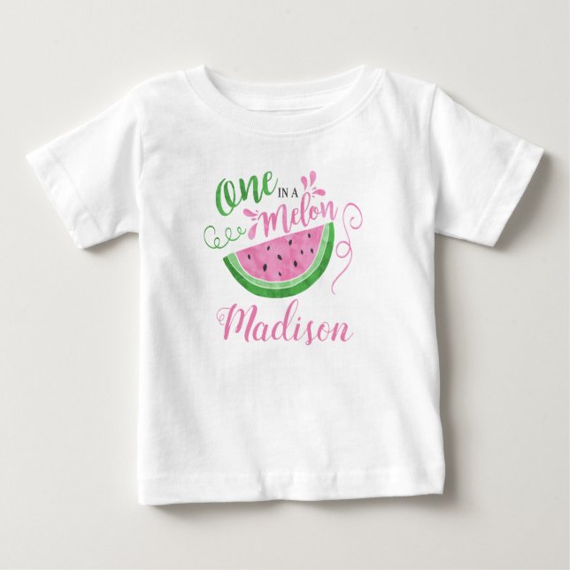 Watermelon Personalized Pink Birthday Shirt (Front)