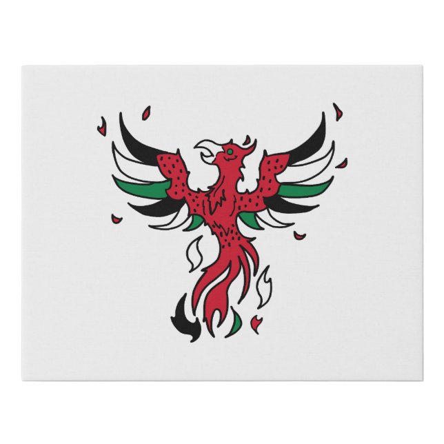 Watermelon Phoenix Faux Canvas Print (Front)