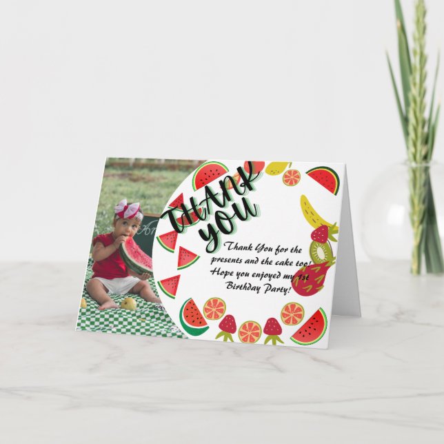 Watermelon Photo Birthday Card (Front)