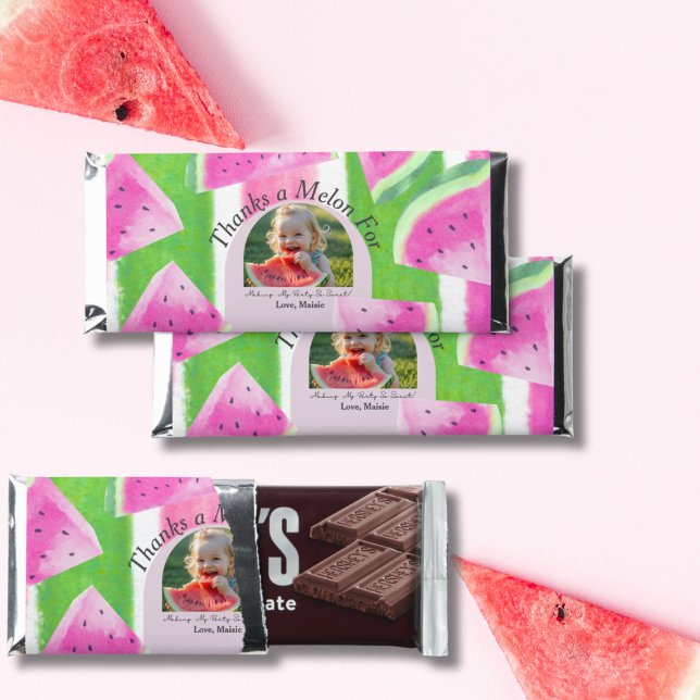 Watermelon Photo Birthday  Hershey Bar Favors (Watermelon Photo Birthday Hershey Bar Favors)