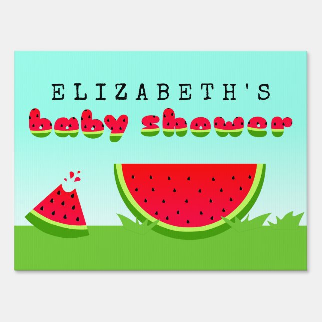 Watermelon Picnic Baby Shower Yard Sign (Front)
