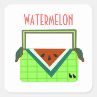 Watermelon Picnic Basket Square Sticker