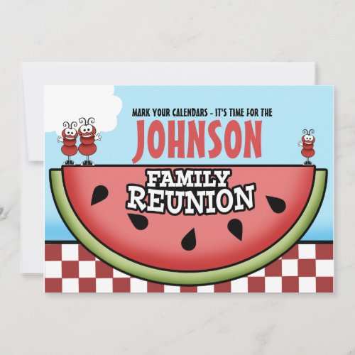Watermelon Picnic Family Reunion Invitations