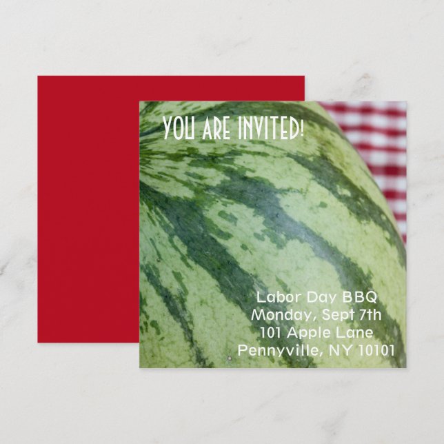 Watermelon Picnic Invitation (Front/Back)