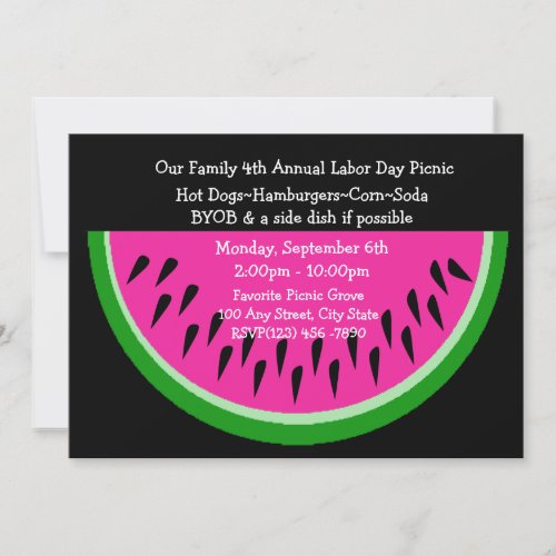Watermelon/ Picnic Personalized Invites