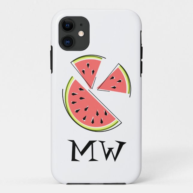 Watermelon Pieces 'Monogram' iPhone case (Back)