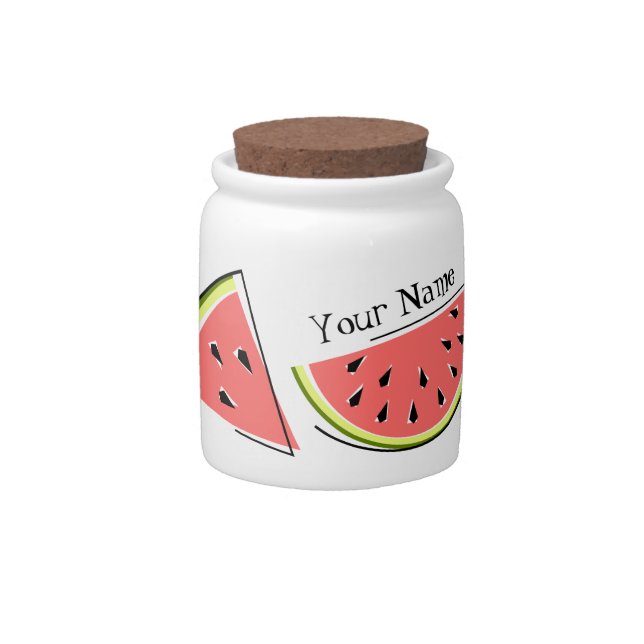 Watermelon Pieces Name candy jar (Front)