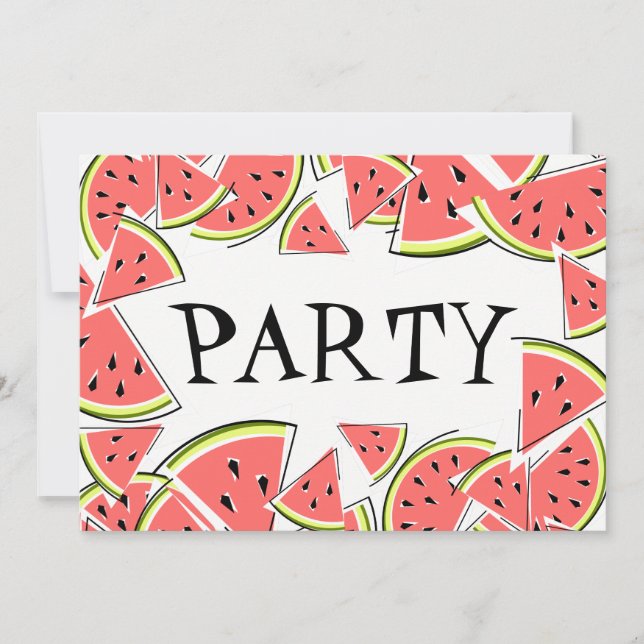 Watermelon Pieces Party invitation (Front)