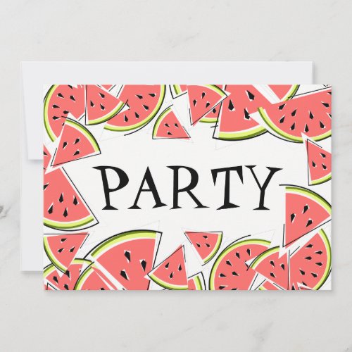 Watermelon Pieces Party invitation
