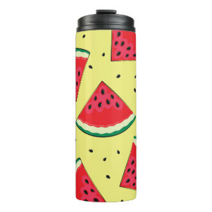 Watermelon Pieces: Summer Yellow Pattern Thermal Tumbler