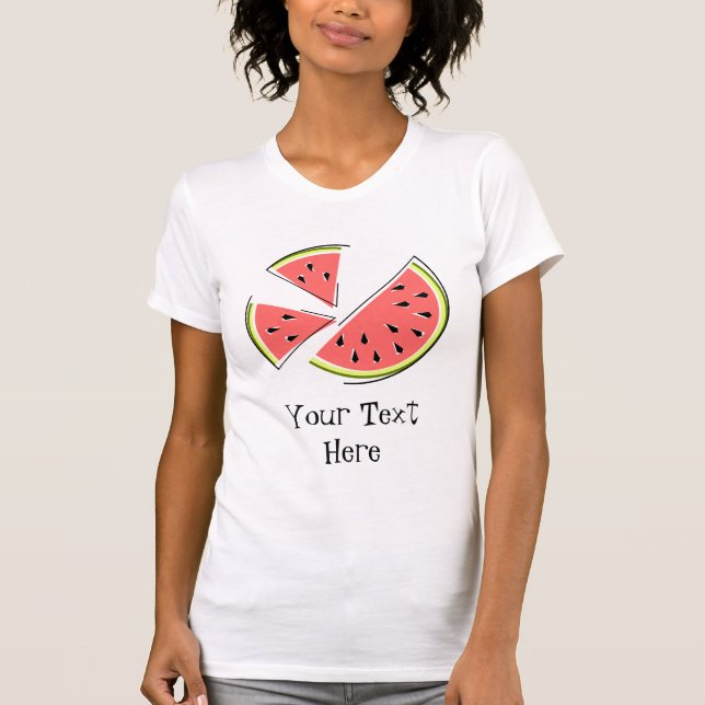 Watermelon Pieces 'Text' ladies t-shirt (Front)
