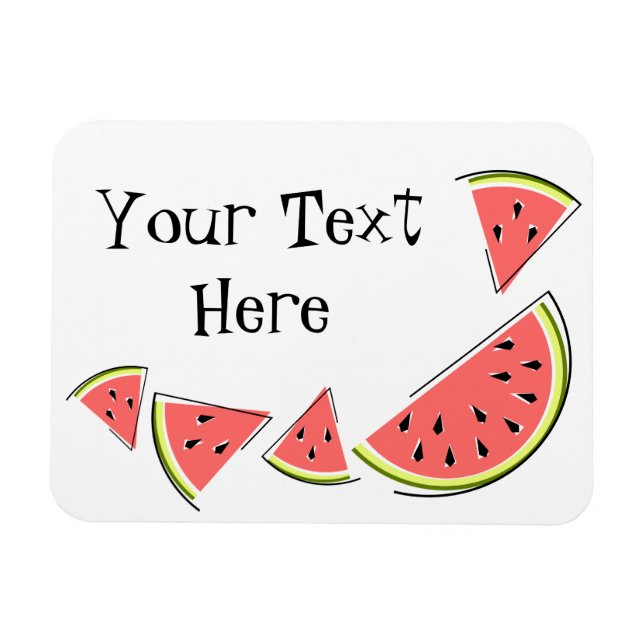 Watermelon Pieces Text Magnet (Horizontal)