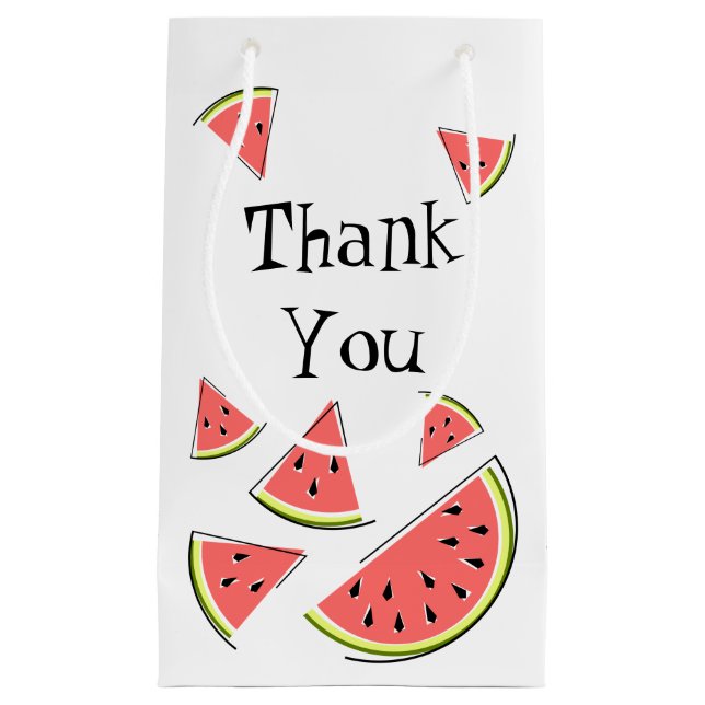 Watermelon Pieces Thank You Small Gift Bag (Front)