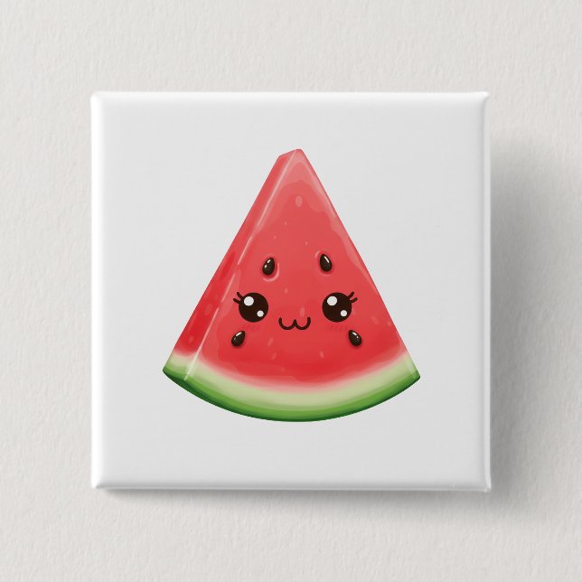 Watermelon Pinback Button Fun Summer Fruit Gift (Front)