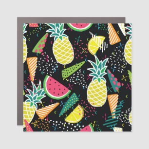 Watermelon Pineapple: Geometrical Seamless Pattern Car Magnet