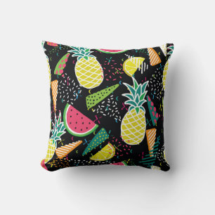 Watermelon Pineapple: Geometrical Seamless Pattern Throw Pillow