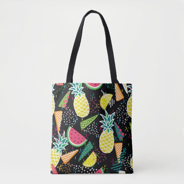 Watermelon Pineapple: Geometrical Seamless Pattern Tote Bag (Front)