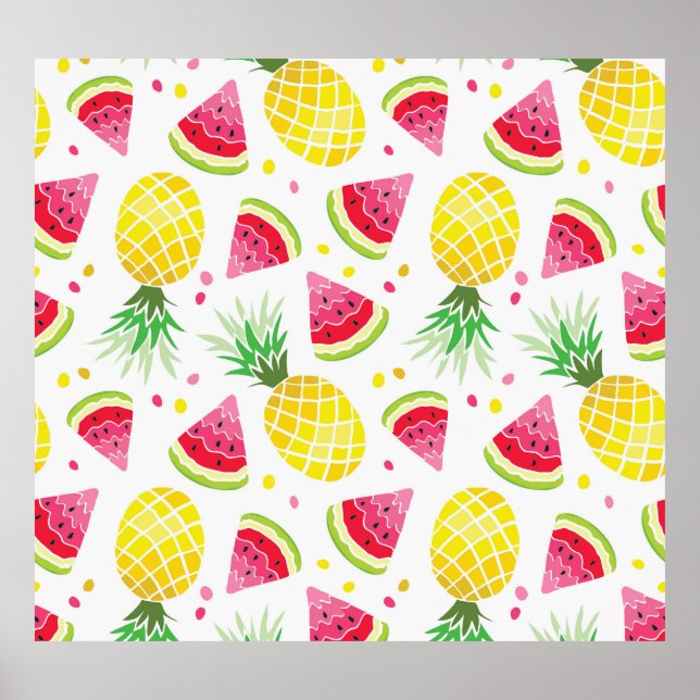 Watermelon Pineapple Summer Seamless Print (Front)