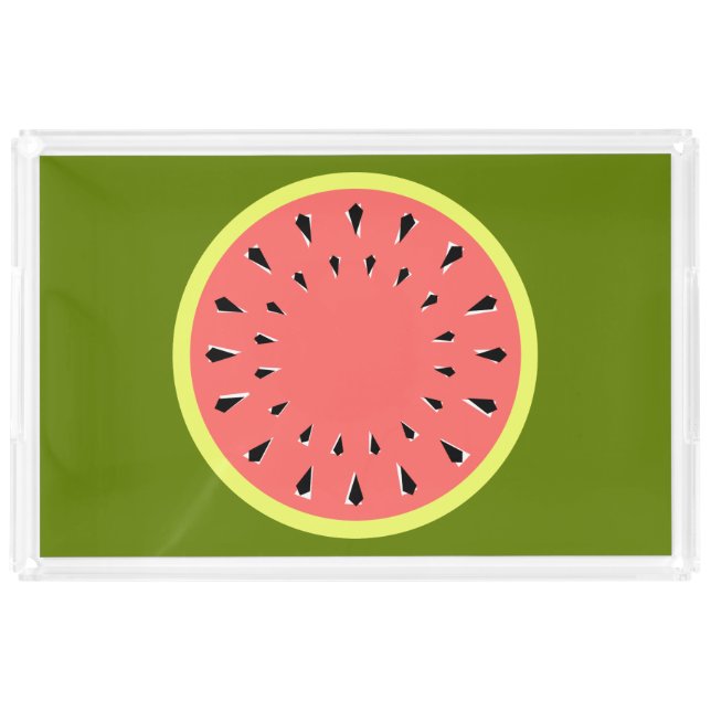 Watermelon Pink acrylic tray rectangle (Front)