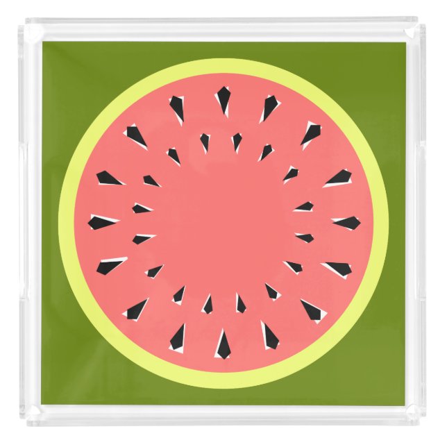 Watermelon Pink acrylic tray square (Front)