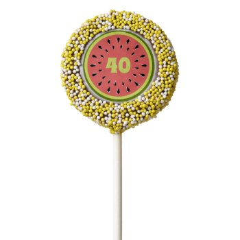 Watermelon Pink Age 40 Chocolate Covered Oreo Pop by QuirkyChic at Zazzle