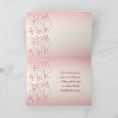 Watermelon Pink and Ivory Thank You Card (Inside)