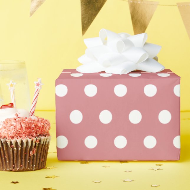Watermelon Pink and White Polka Dots Bridal Shower Wrapping Paper (Birthday Party)