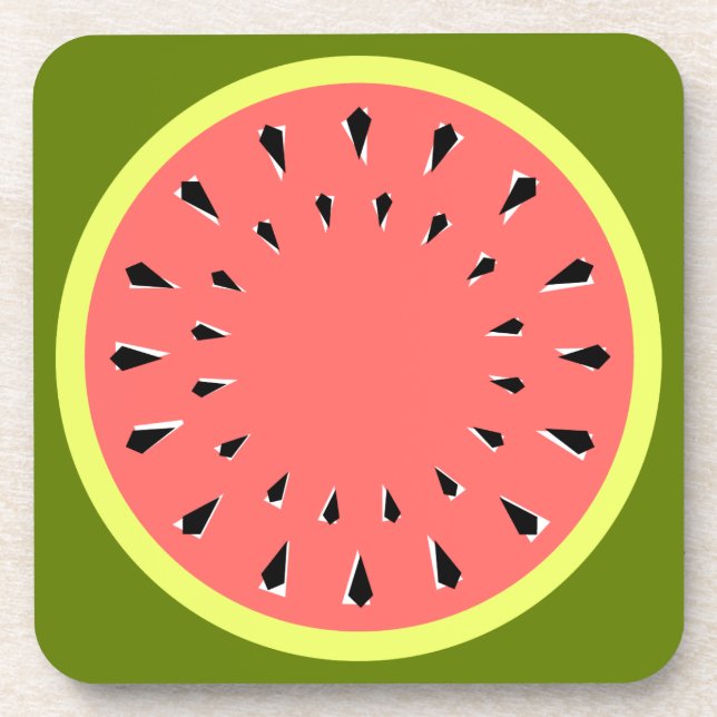Watermelon Pink Beverage Coaster (Front)