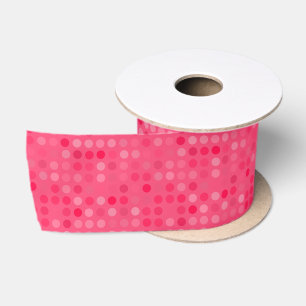 watermelon pink dots satin ribbon