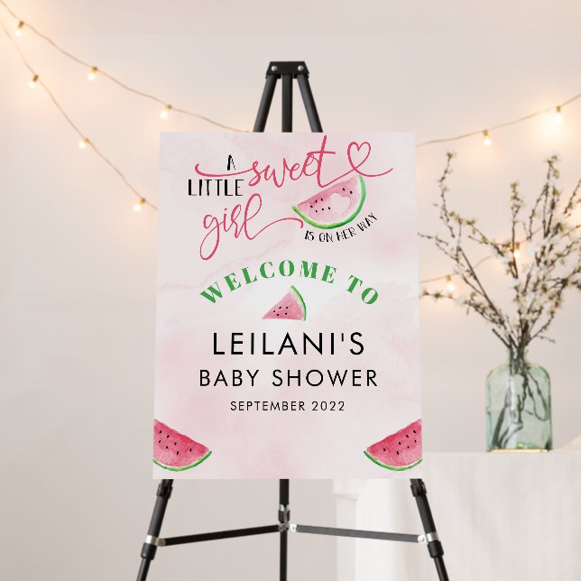 Watermelon Pink Girl Baby Shower Foam Board (In Situ (Stand))