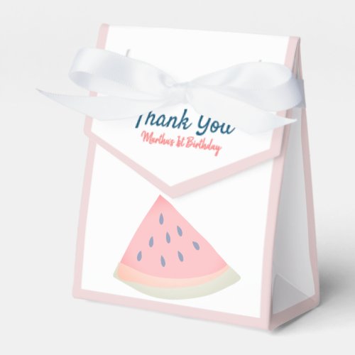 Watermelon Pink Girl Birthday Favor Boxes